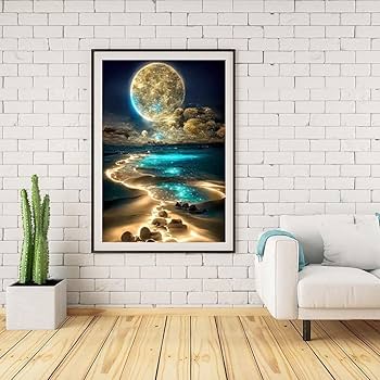 「MOON.」CLARITY ART Whimsical Crescent Moon Face Art Print, Vintage Dreamcore Night